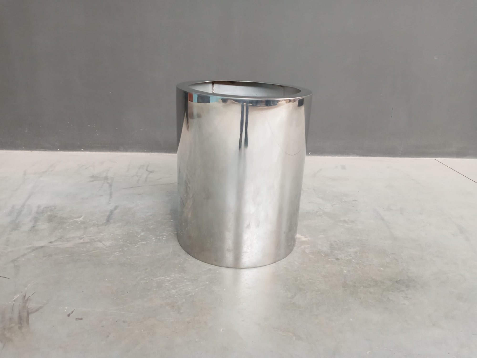 Custom Stainless Steel Round Drum Pedestal Base -Side&End/Dining  Modern Cyclinder Table Base |Custom Dimensions