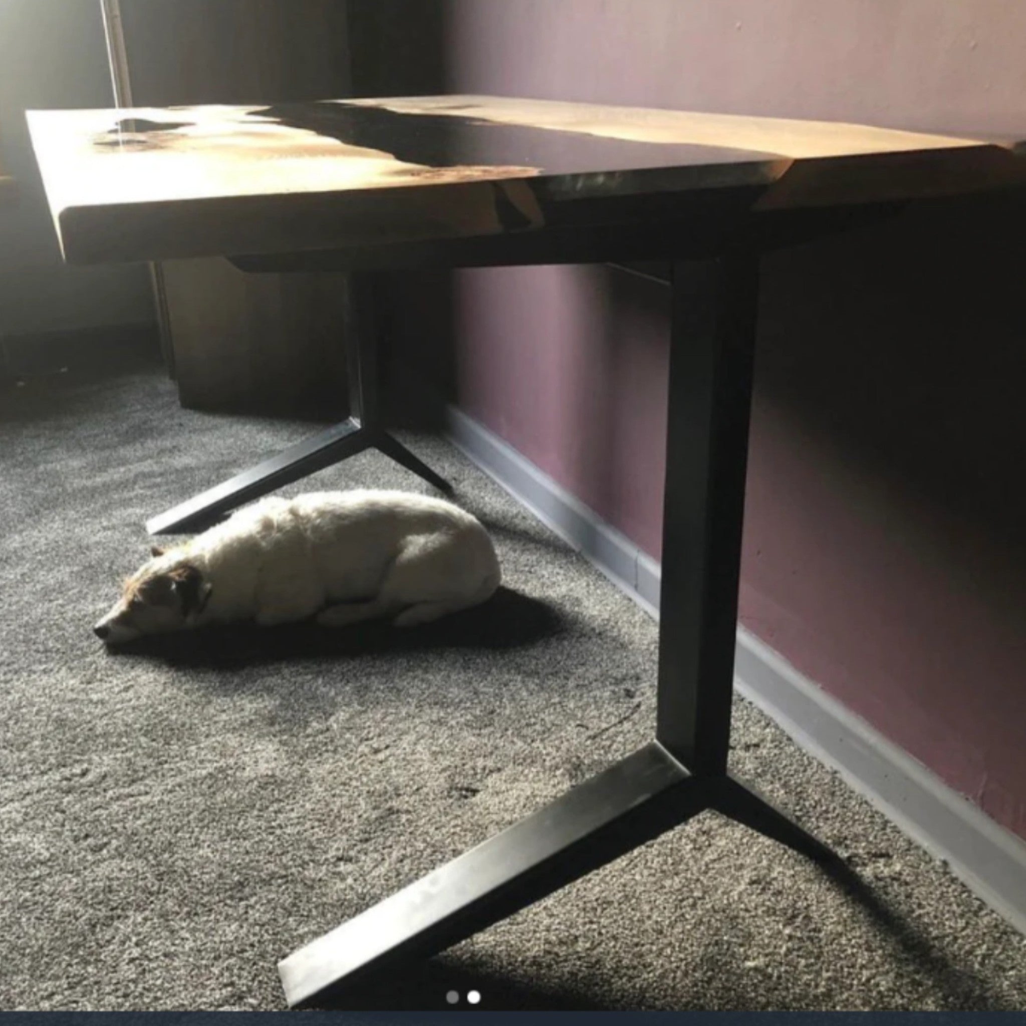 desk legs with wooden top in real life