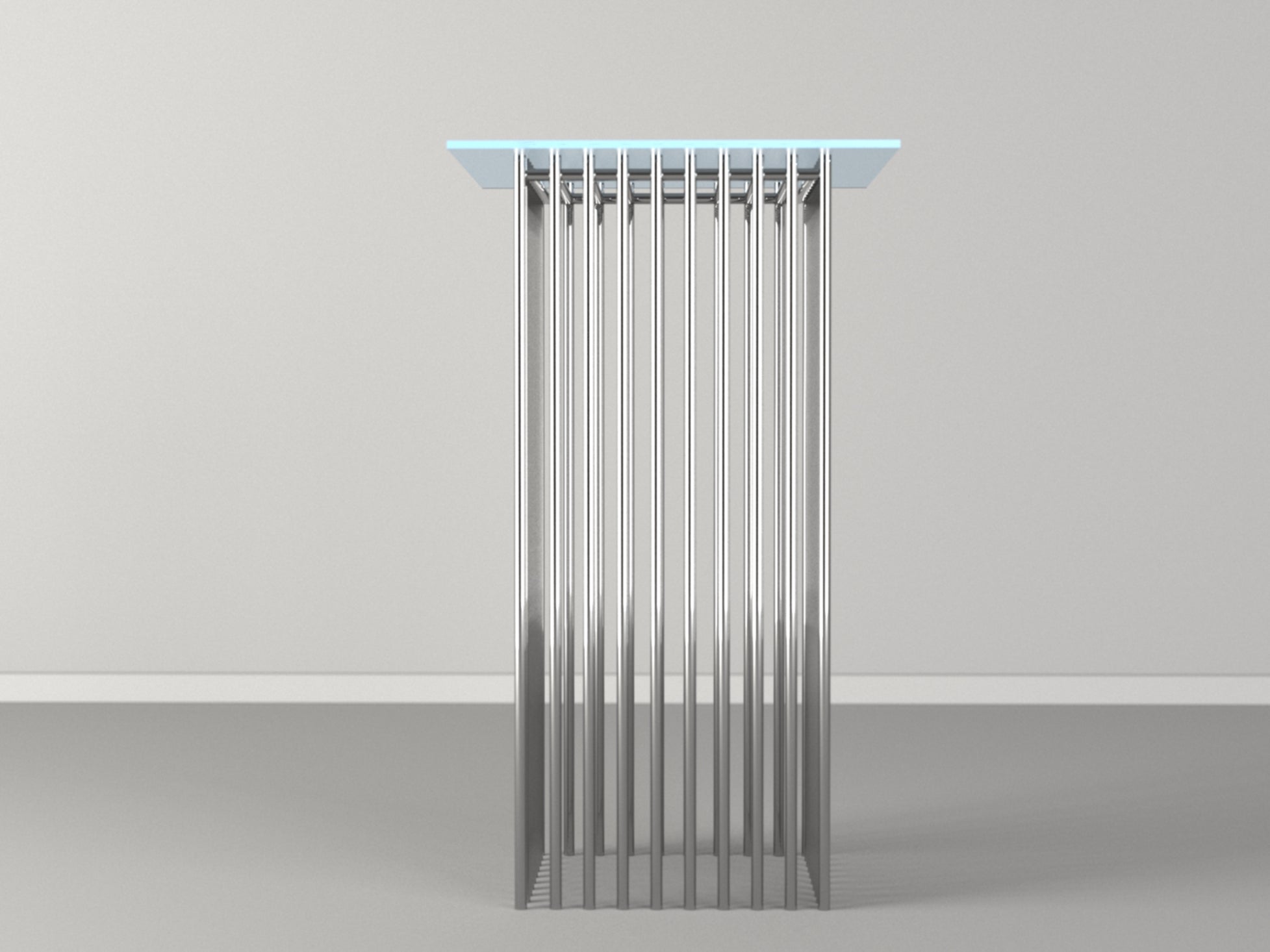 Contemporary Stainless Steel End Table Base with Flow Effect  |IZ 2025