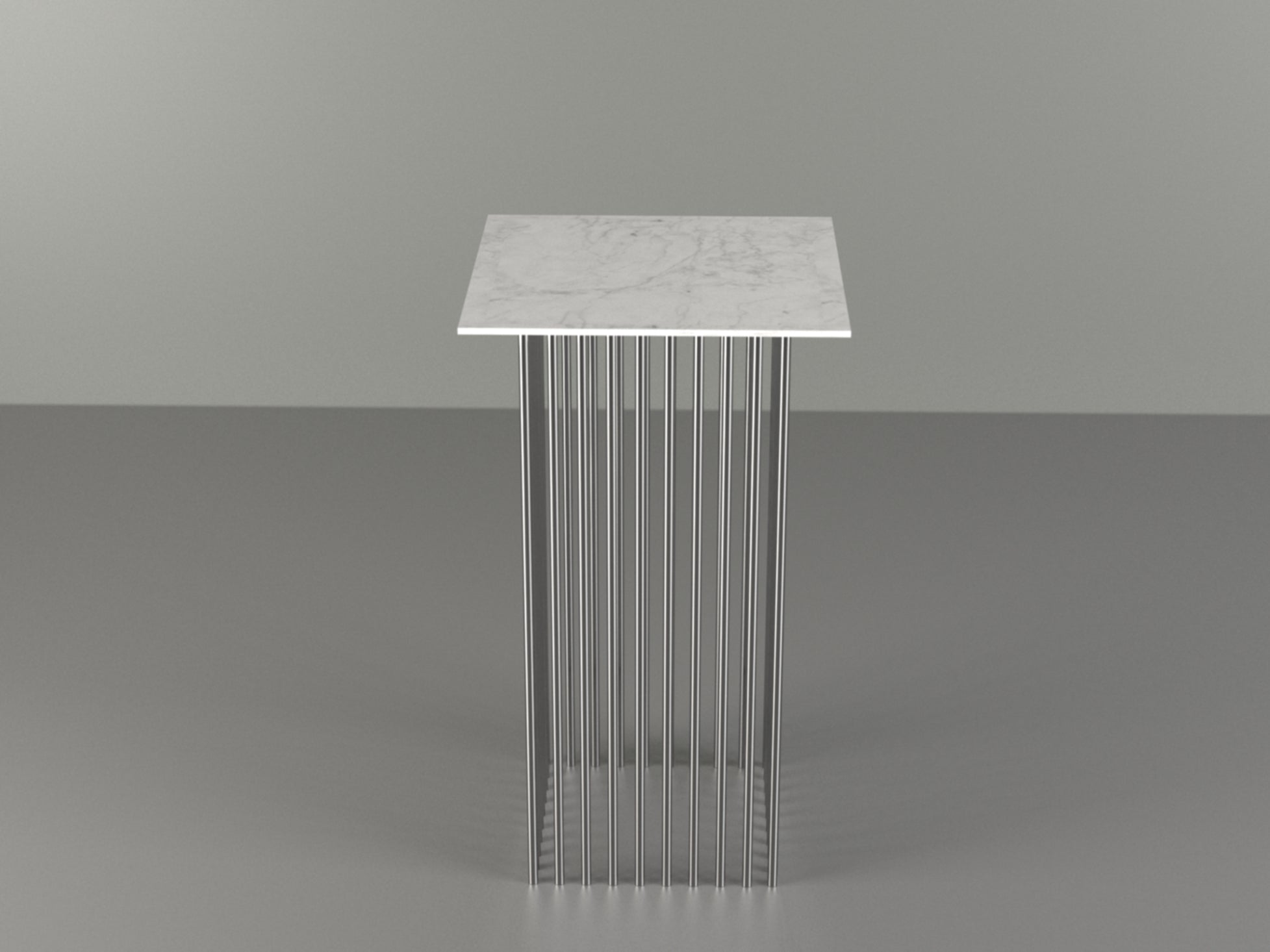 Contemporary Stainless Steel End Table Base with Flow Effect  |IZ 2025