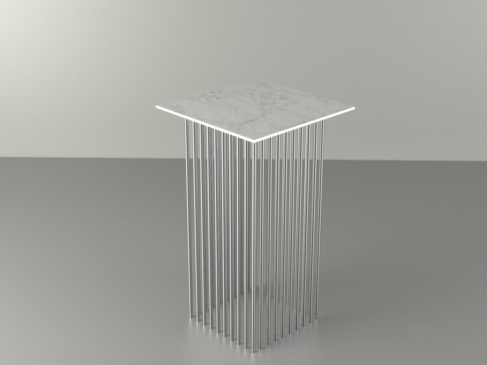 Contemporary Stainless Steel End Table Base with Flow Effect  |IZ 2025