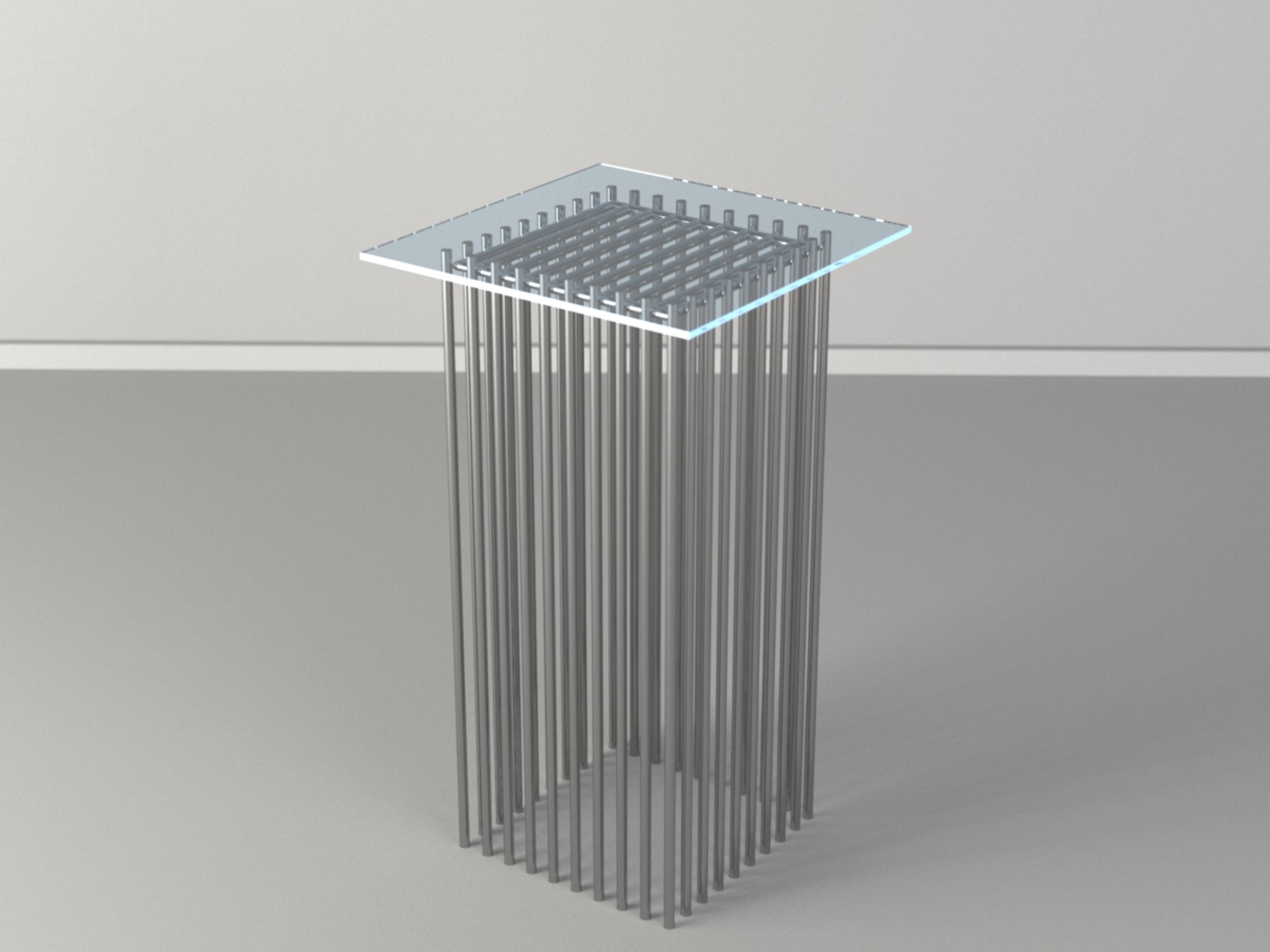 Contemporary Stainless Steel End Table Base with Flow Effect  |IZ 2025