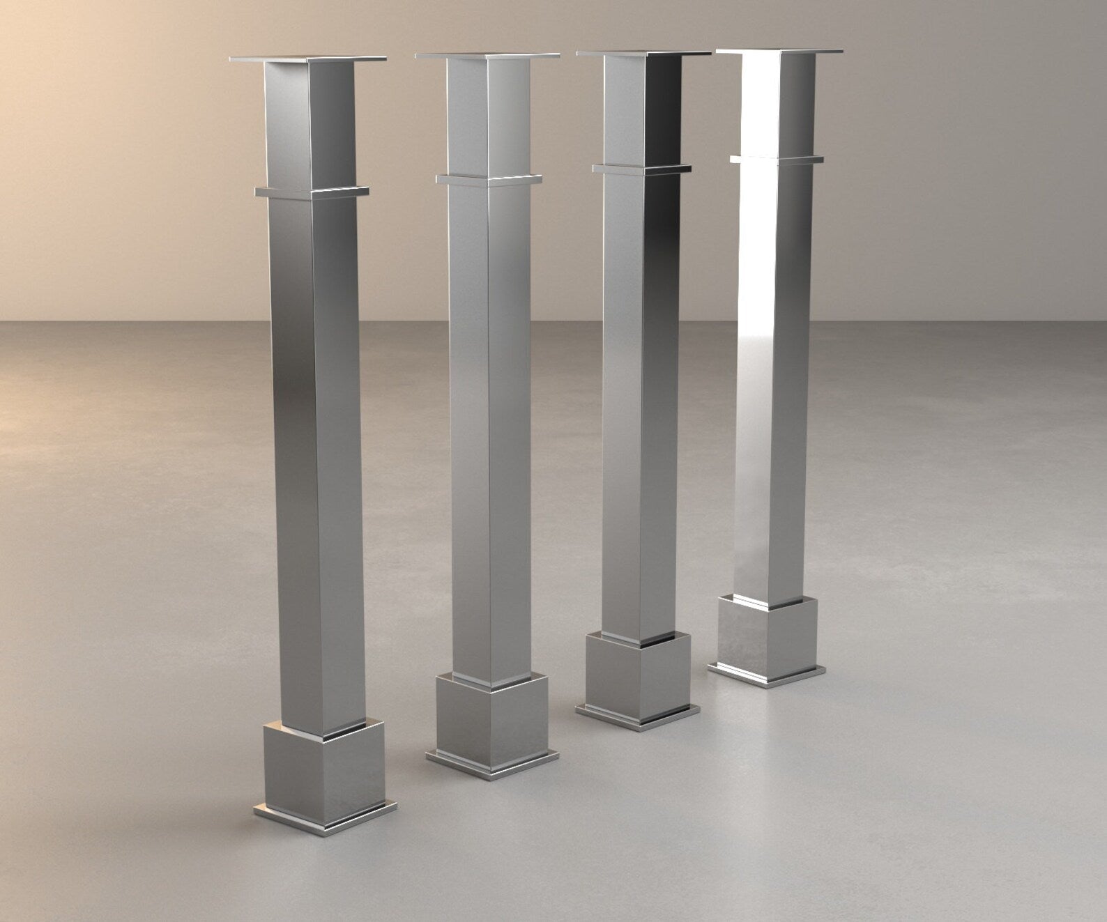 Stainless Steel Modern Counter & Kitchen Island Leg | ZAZADIN POST ( Set of 2 )