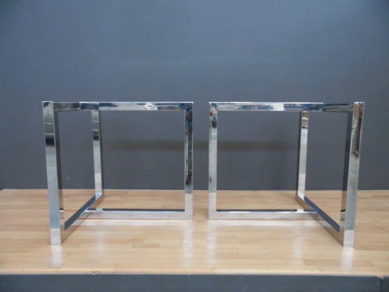 28" X 35” X 26" T-Look Stainless Steel Conference Table Base, Height 26" -30” Set(2)