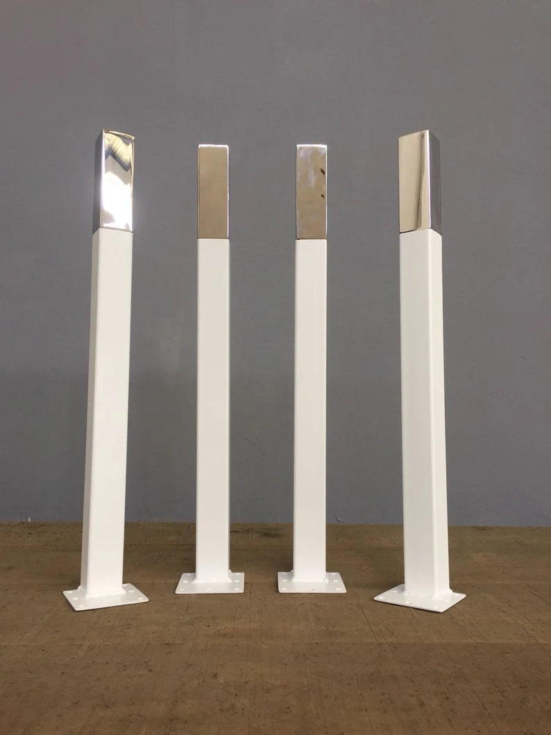 16" Steel Post Simple Modern Coffee Table Legs , Multi Metal,height 12”-17" Set(4)