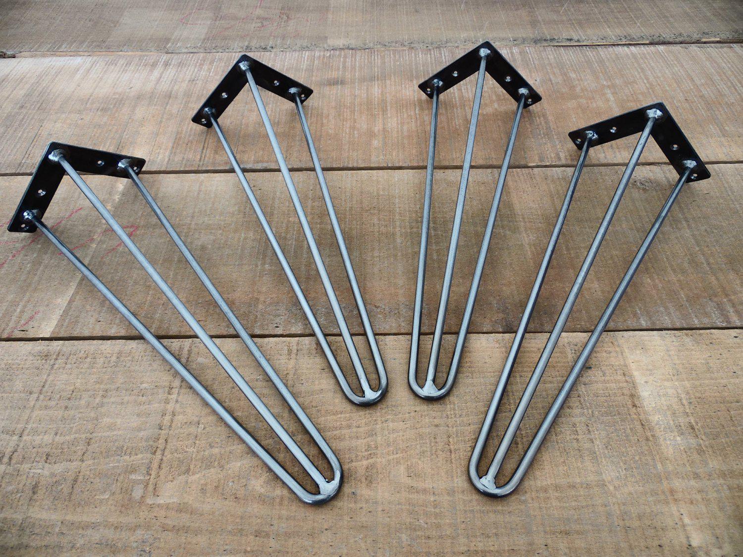 18" 3-rod Hairpin Legs, Height 17" To 25" Set(4)