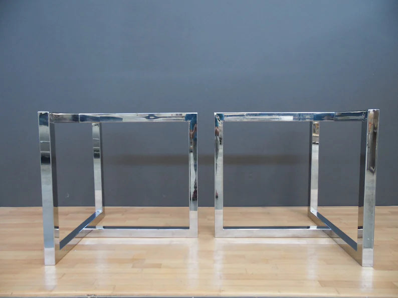 28" X 35” X 26" T-Look Stainless Steel Conference Table Base, Height 26" -30” Set(2)