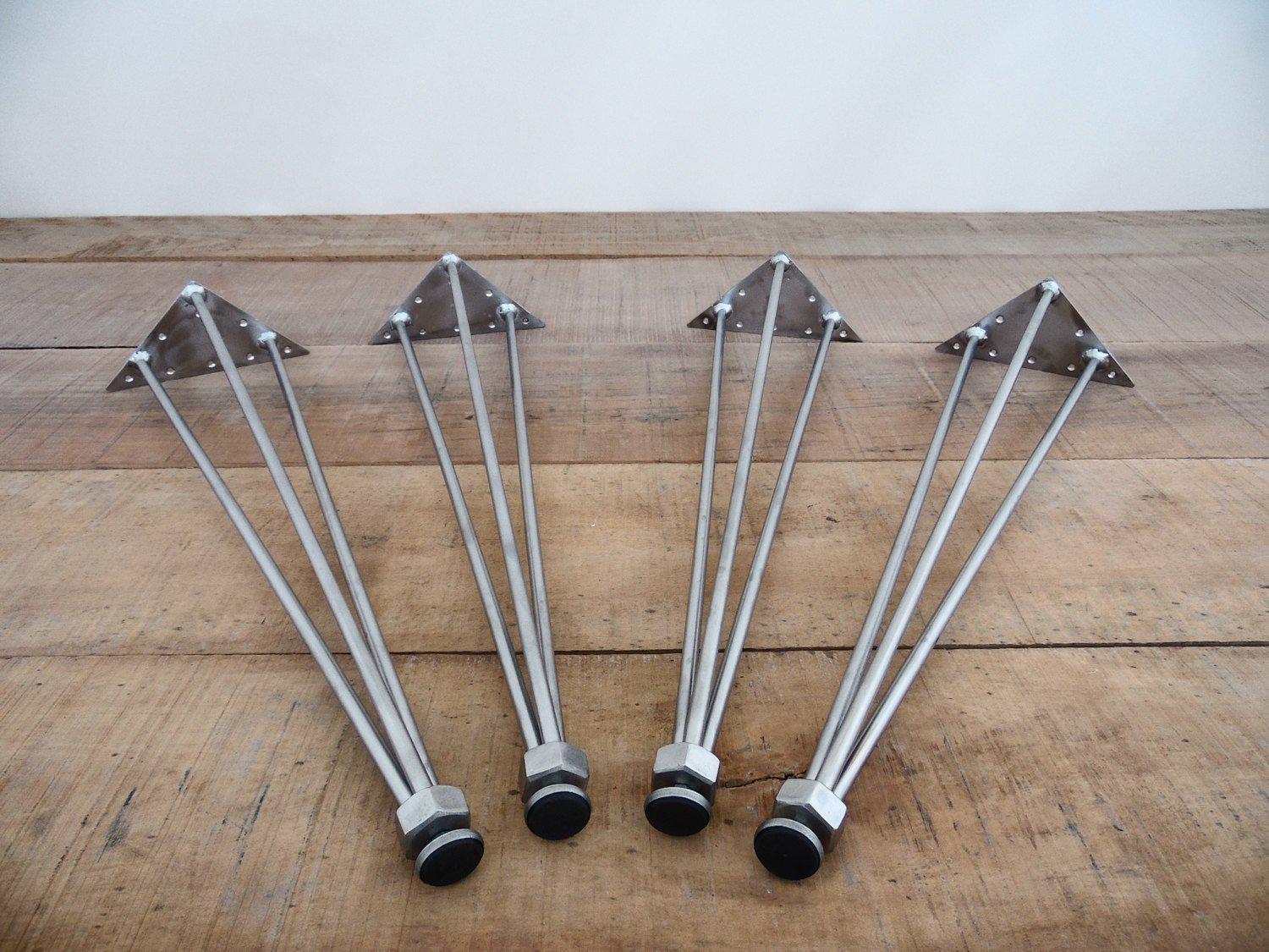 28" 3-pin-nuts Table Legs, Stainless Steel,height 26" To 32" Set(4)