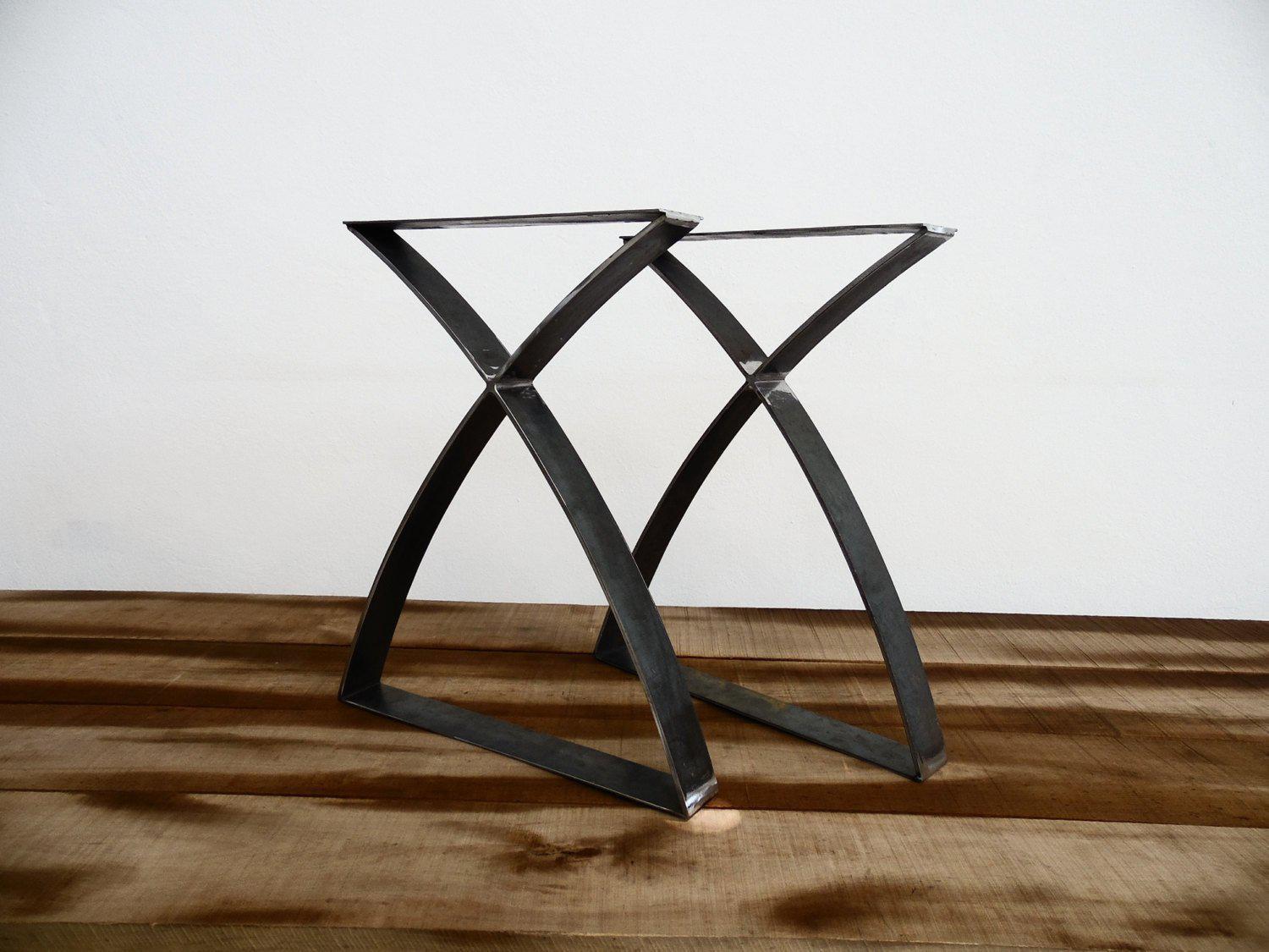 28" H X 24" W EYT X Frame Flat Steel Table Legs,Set(2)