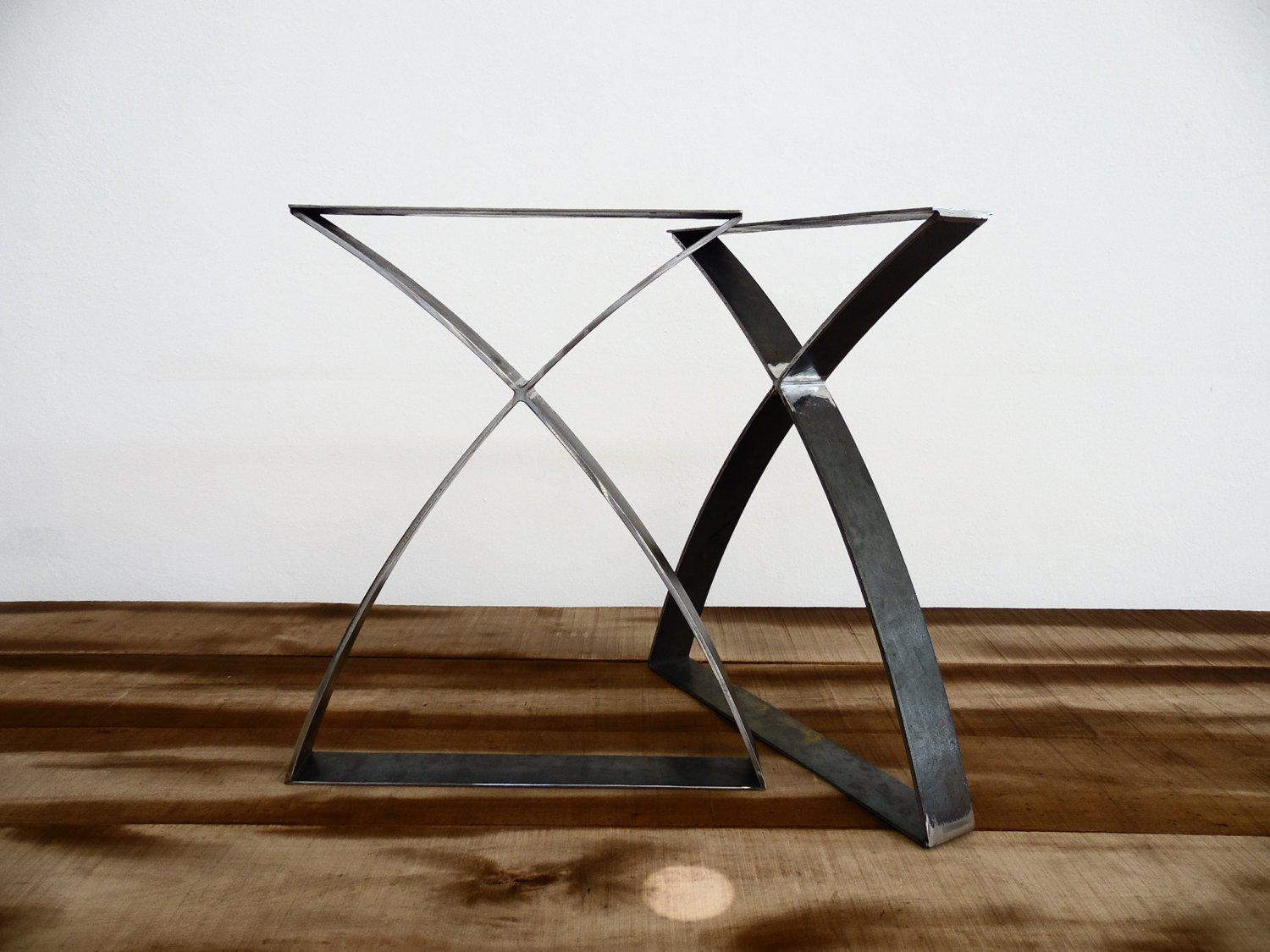 28" H X 24" W EYT X Frame Flat Steel Table Legs,Set(2)