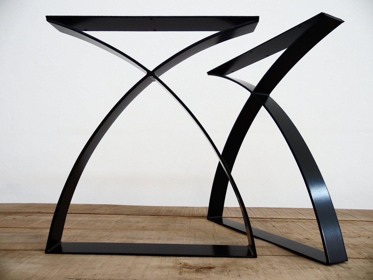 28" H X 24" W EYT X Frame Flat Steel Table Legs,Set(2)