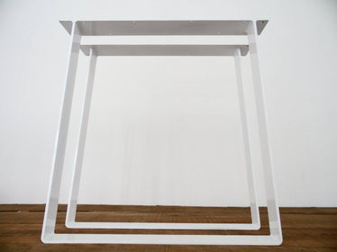 28" Trapezoid Flat Steel Table Legs, 24" Width Base, Heigh 26" - 32"  Set(2)