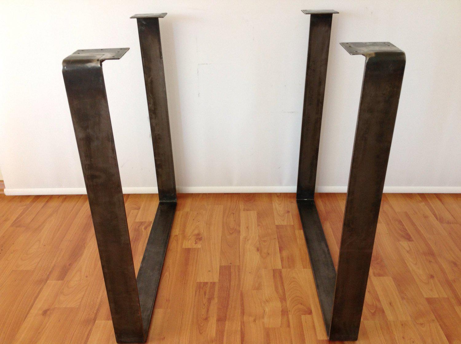 28 "x 20" Flat Steel Table Leg, Height 26" To 32" Set(2)