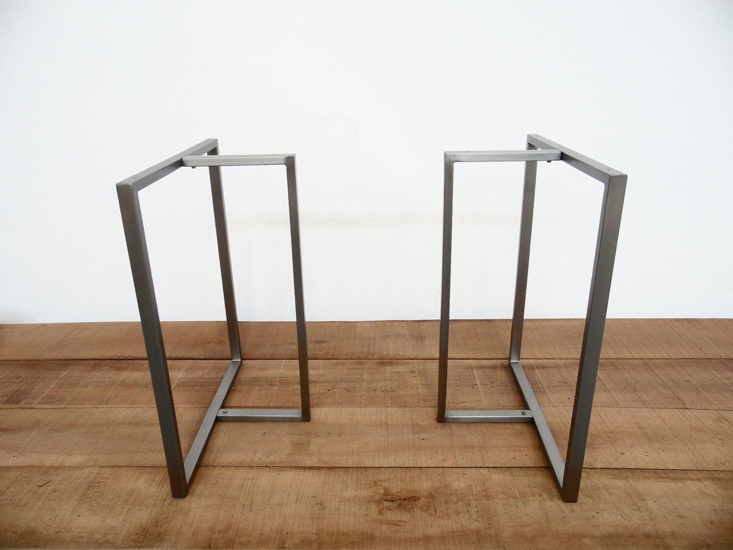 28" X 23" X 11" T-look Trestle Table Bases, Stainless Steel, Height 26" - 32" Set(2)