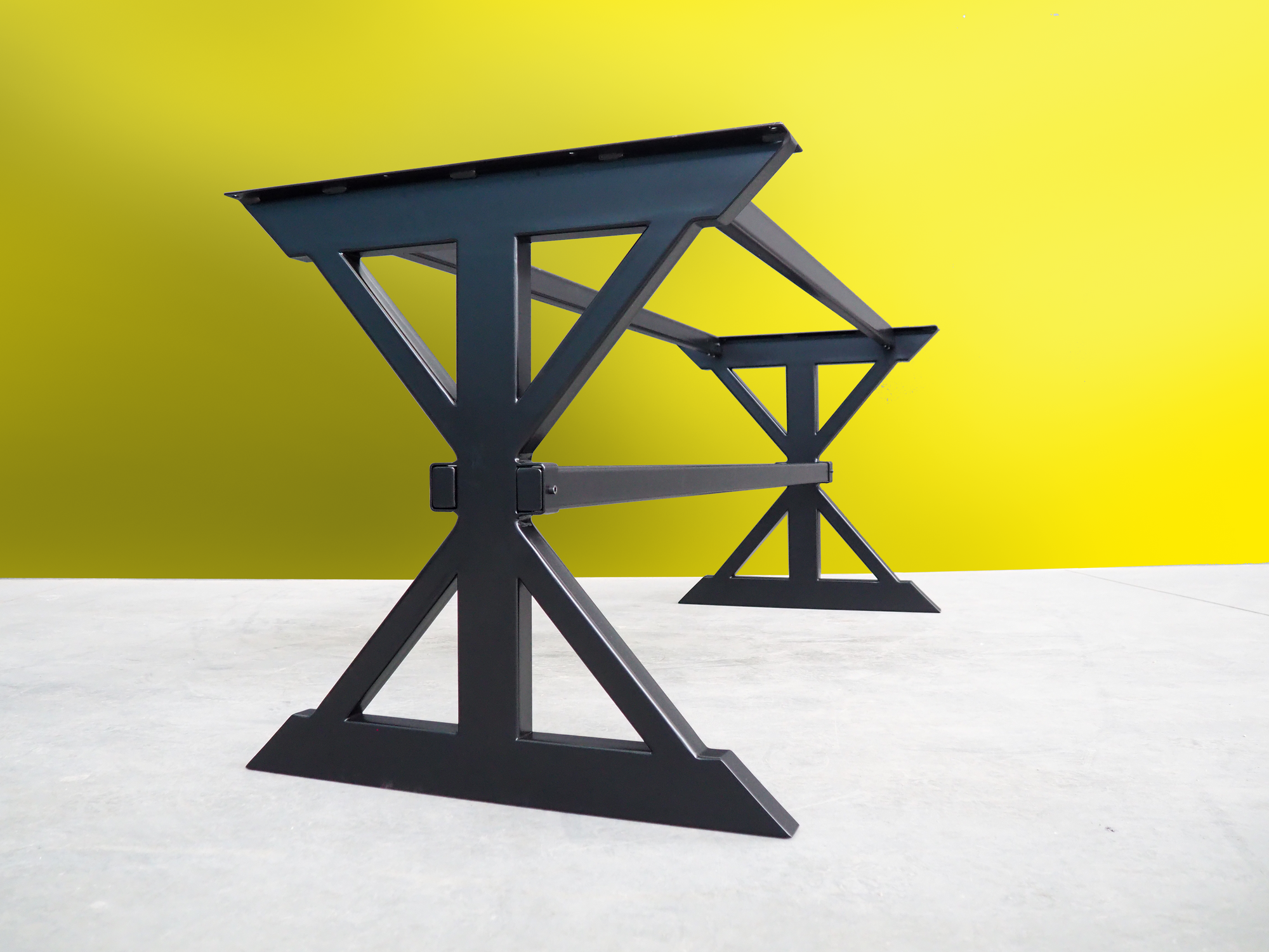 28"H x 28" W x 52" L Industrial Table Base, set 26" to 21