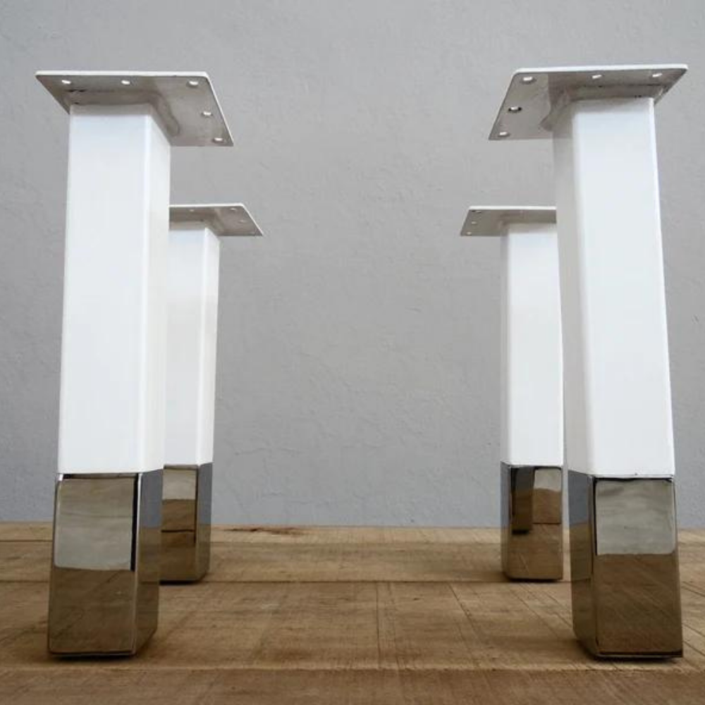 16" Steel Post Simple Modern Coffee Table Legs , Multi Metal,height 12”-17" Set(4)
