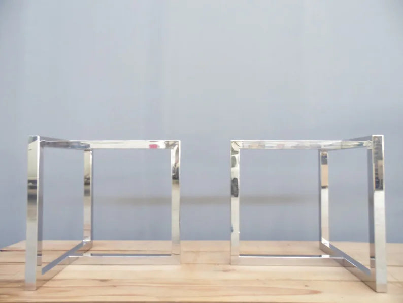28" X 35” X 26" T-Look Stainless Steel Conference Table Base, Height 26" -30” Set(2)