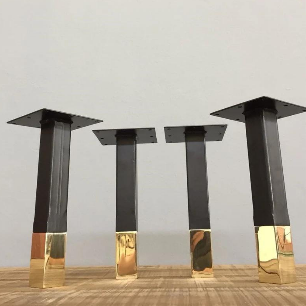 16" Steel Post Simple Modern Coffee Table Legs , Multi Metal,height 12”-17" Set(4)
