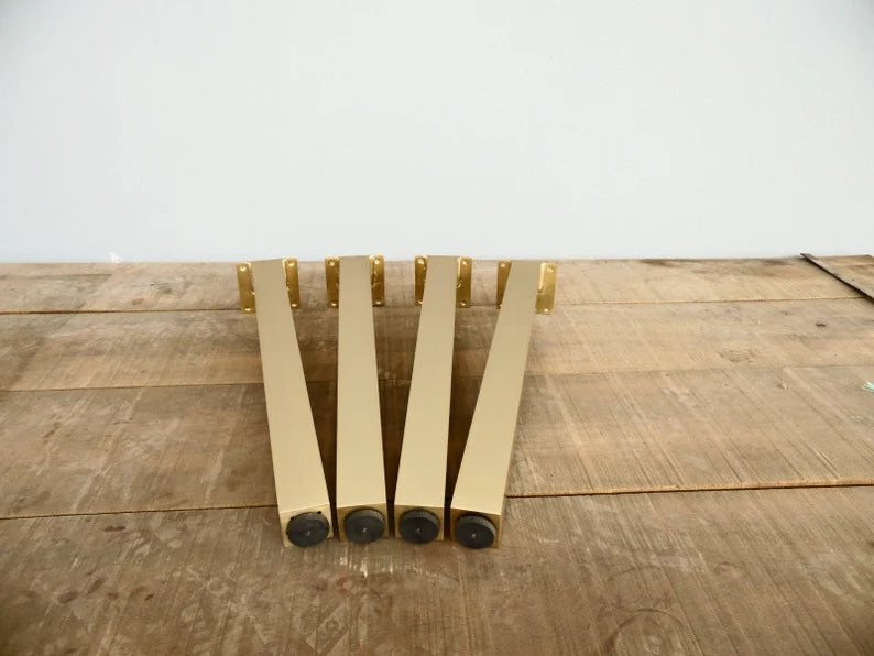 Counter & Bar Height Post Brass Table Legs Set(4)