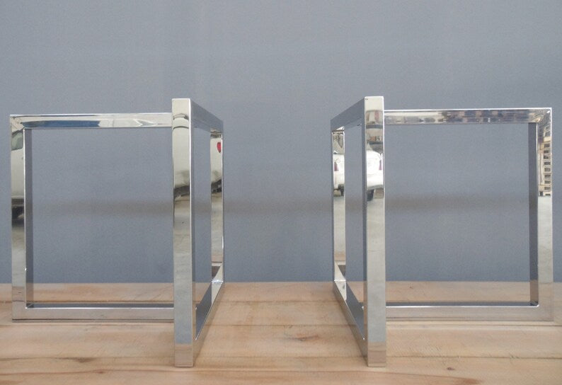 28" X 35” X 26" T-Look Stainless Steel Conference Table Base, Height 26" -30” Set(2)
