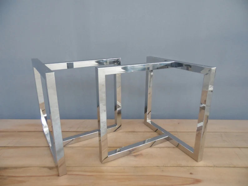 28" X 35” X 26" T-Look Stainless Steel Conference Table Base, Height 26" -30” Set(2)