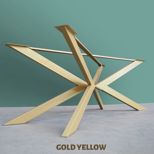 gold color metal table base 