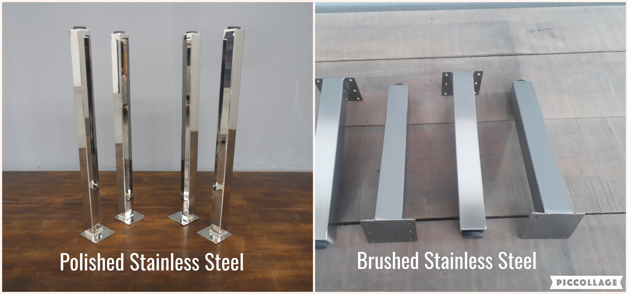 Polished brushed Stainless Steel Table Legs