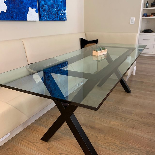 x frame table base for glass tops