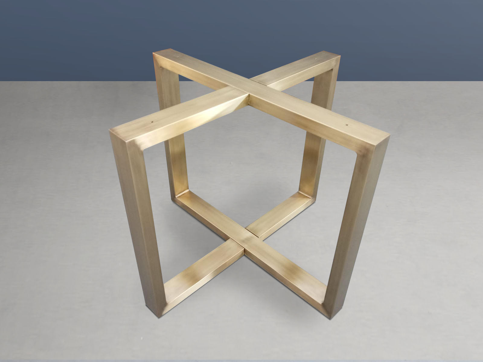 round brass dining table base Compatible with glass, wood & marble tops.