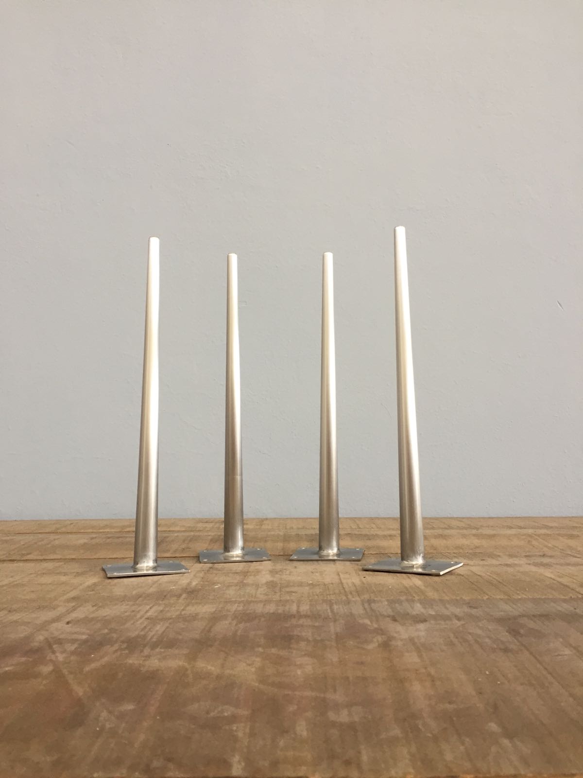 16" BITLIS - Tapered Turned Stainless Steel Table Legs Set ( 4)