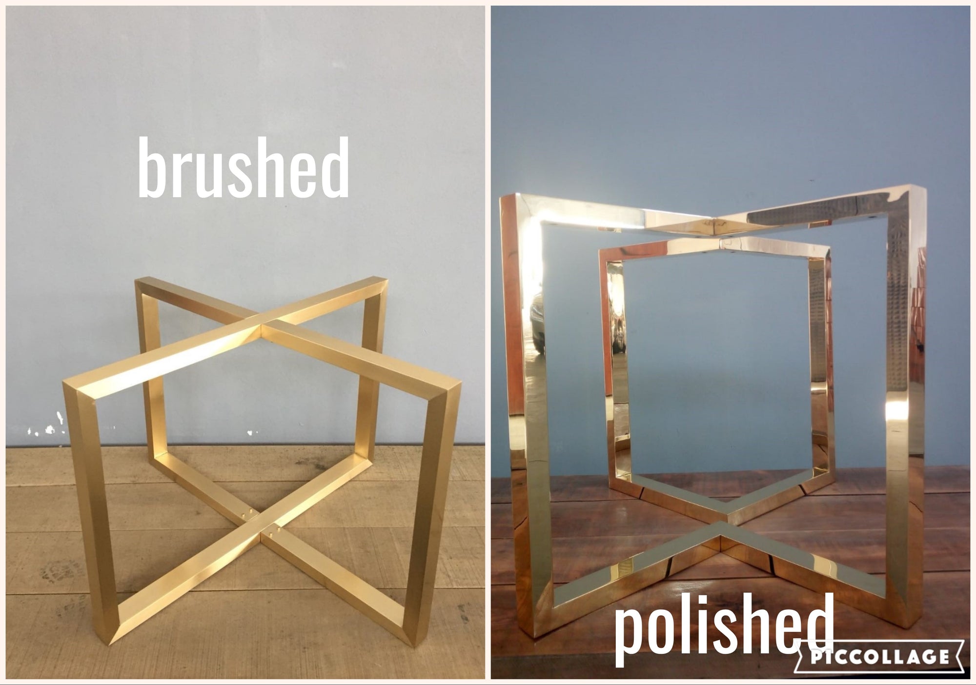 brass dining table base for stone top