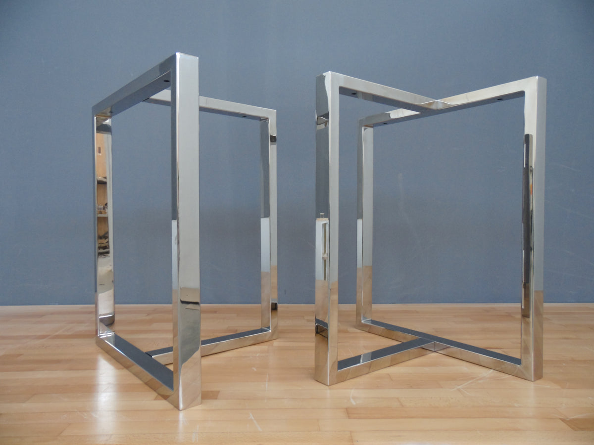 chrome trestle table legs stainless steel polished metal table legs 