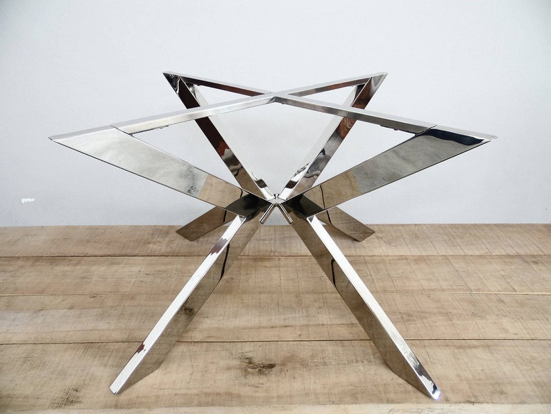 Stainless Steel Dining Metal Table Base, 28" H x 35" R TUG-Round Table Base