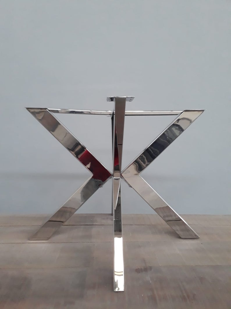 Stainless Steel Dining Metal Table Base, 28" H x 35" R TUG-Round Table Base