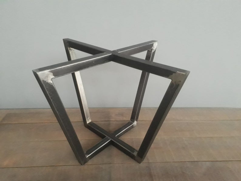 Tapered Trapezoid Steel Round Dining Table Base