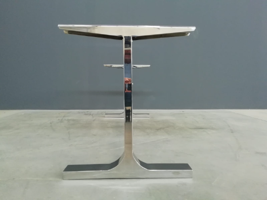 28" H x 28" W x 72" L BESIK Single Bar Long Table Base, Stainless Steel Height 26" 32"