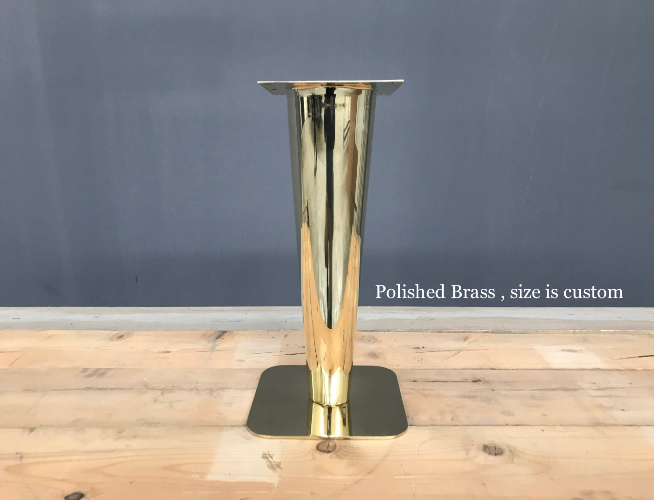 Steel Table Base , 28" Table Pedestal , GOLDEN HORN by Balasagun