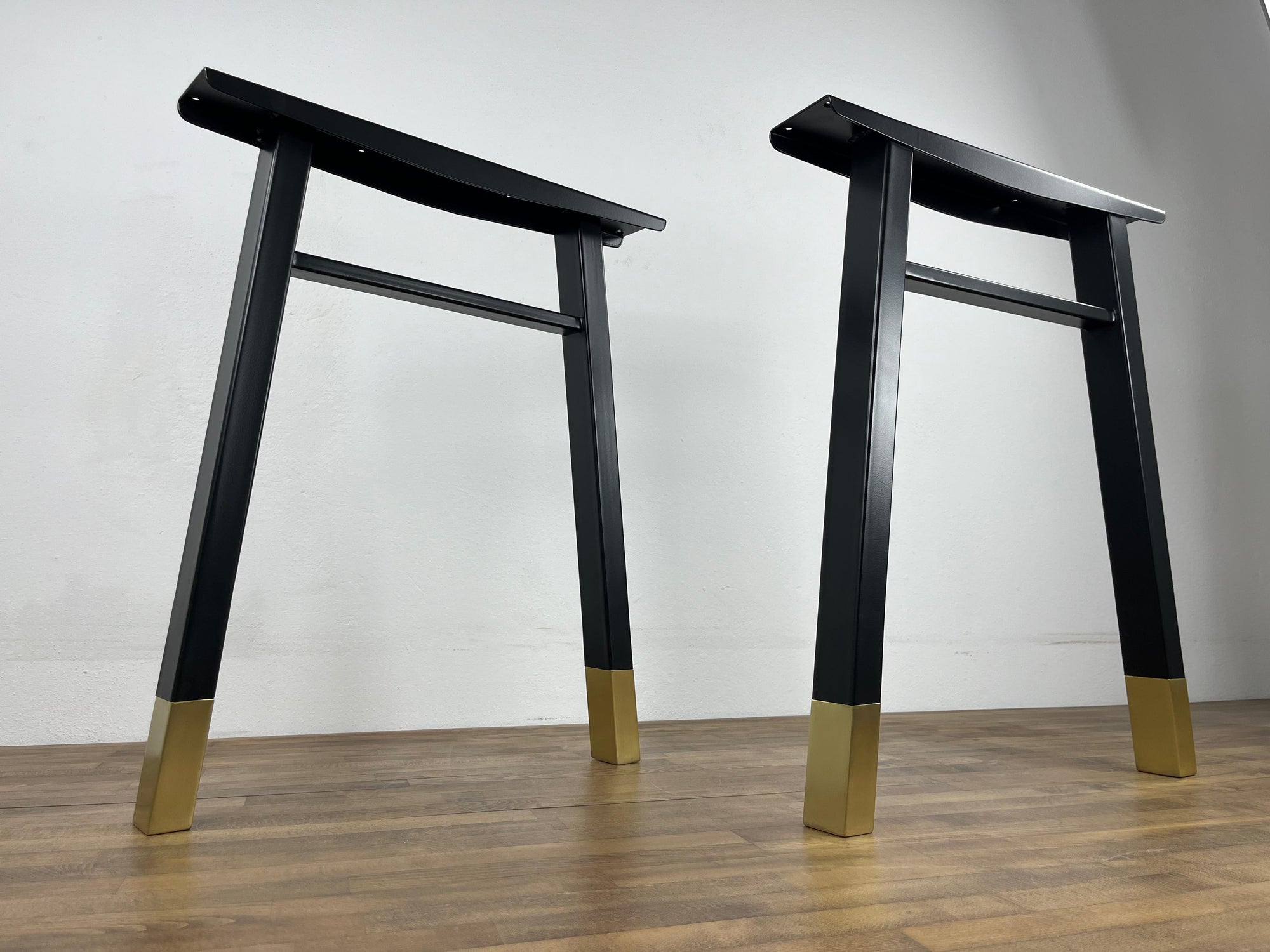desk legs table legs brass trims 