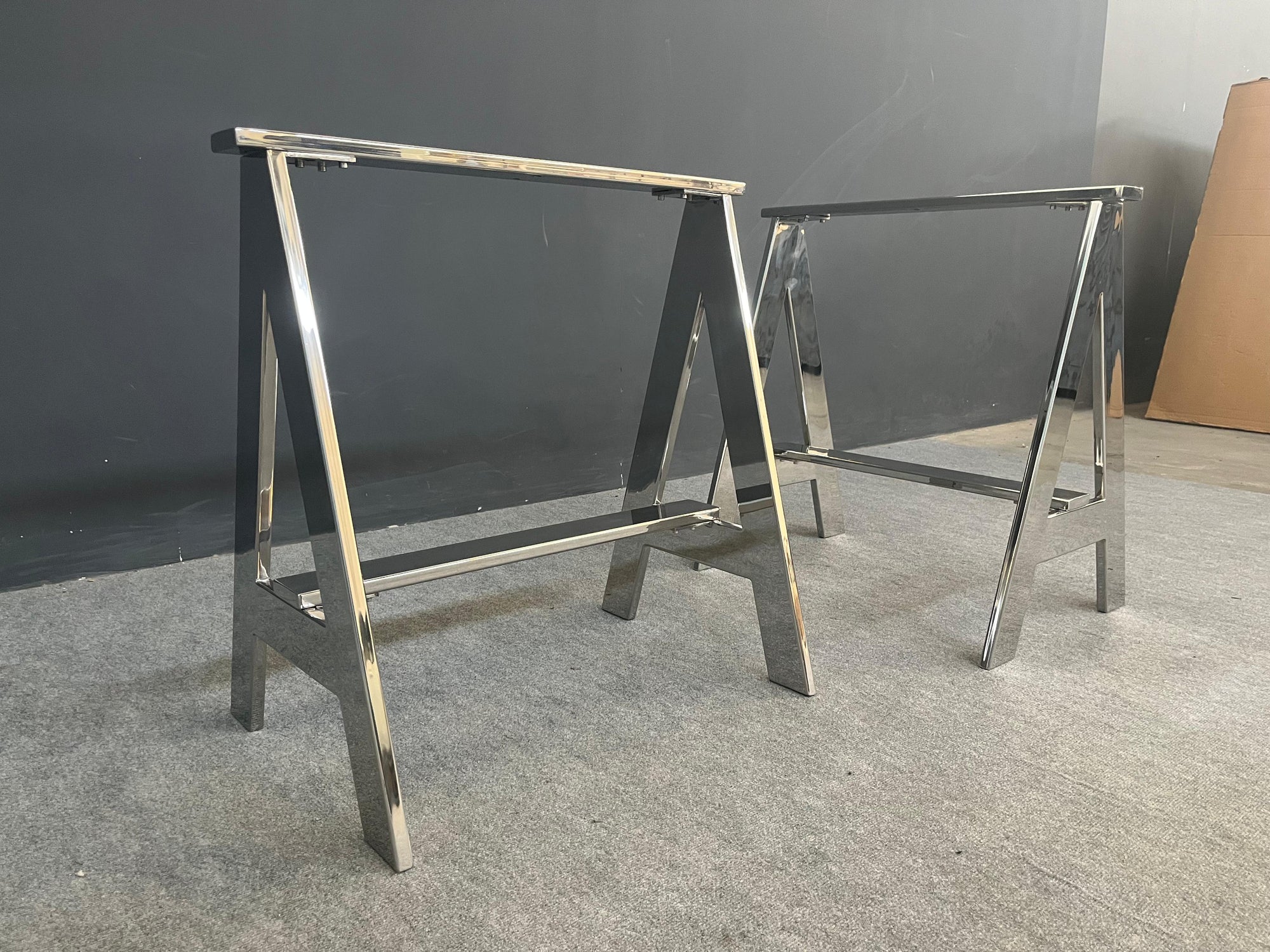 Stainless Steel Sawhorse Desk Legs Set ( 2)