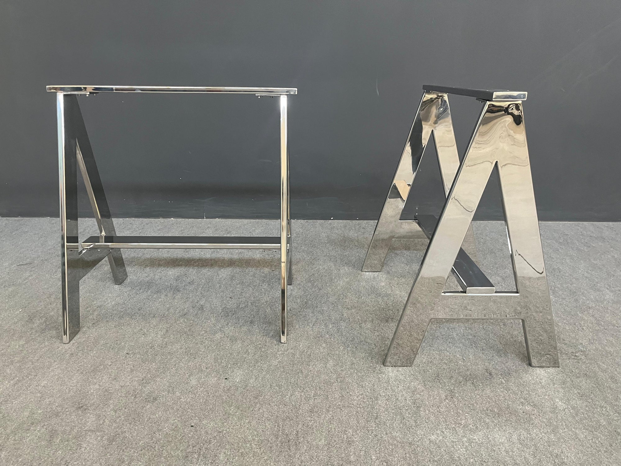 Stainless Steel Sawhorse Desk Legs Set ( 2)