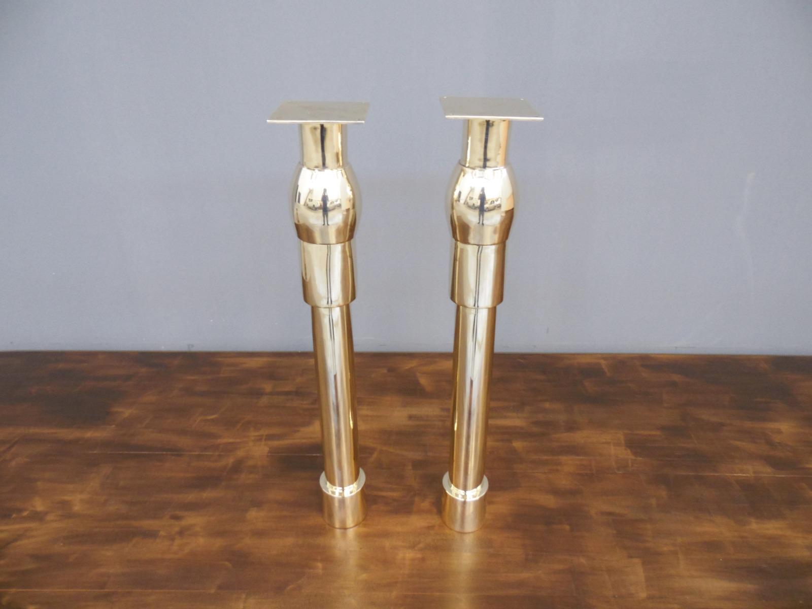 Custom Brass Kitchen Island Legs – Handmade Gold Metal Furniture Legs – Set of 2 Modern Sculptural Posts