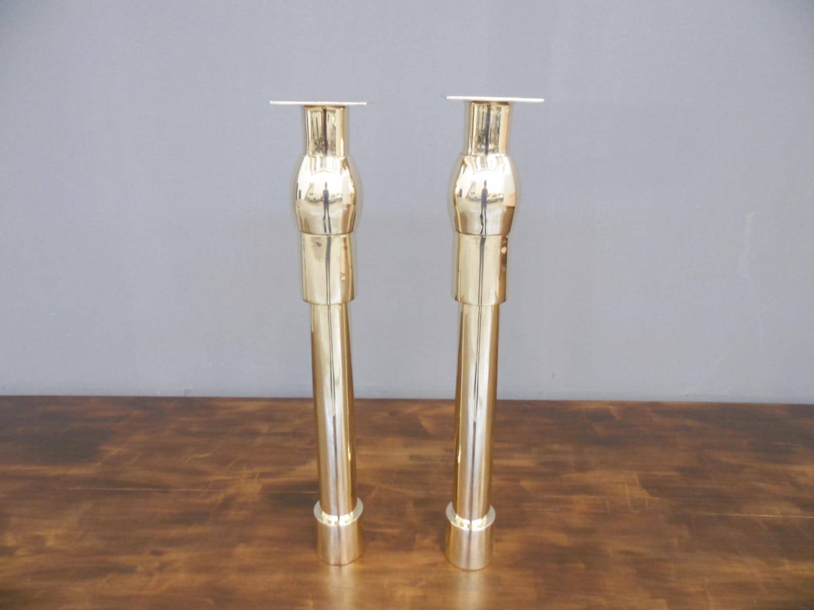 Custom Brass Kitchen Island Legs – Handmade Gold Metal Furniture Legs – Set of 2 Modern Sculptural Posts