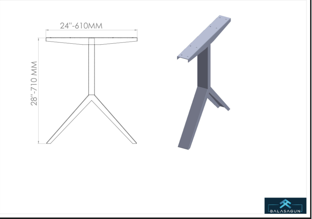 Modern Steel Table Legs for Desks, Dining, and Office Tables | CATAL 2824