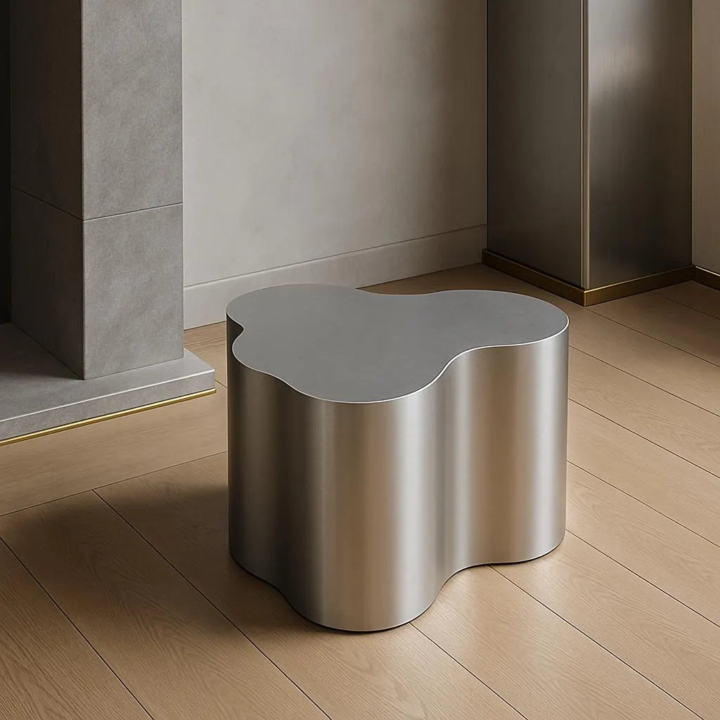 Modern Stainless Steel Coffee Table | Organic Cloud Shape Sculptural Accent Table for Contemporary Interiors | MAYSA  24 / LIMITED EDITION