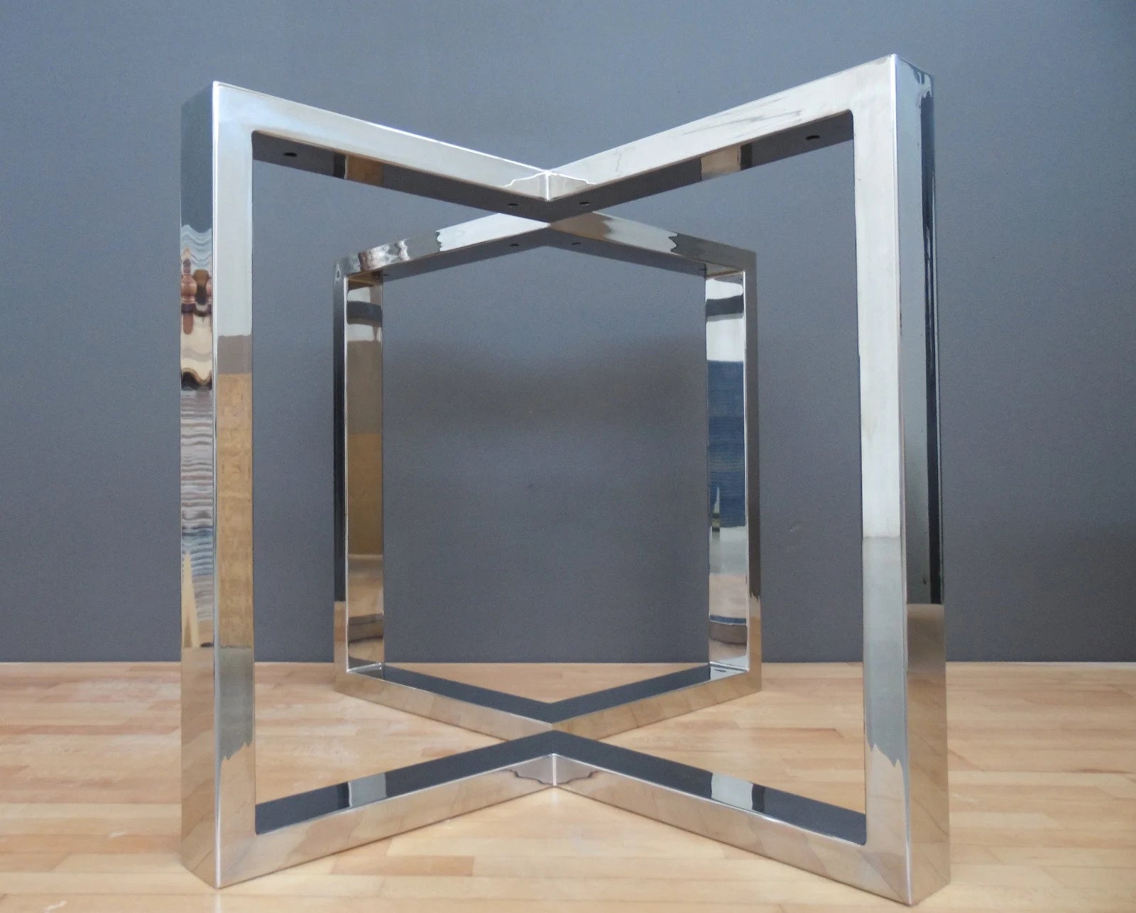 28" X 28" Bracket Table Legs, Stainless Steel, Heavy Duty  Set(2)