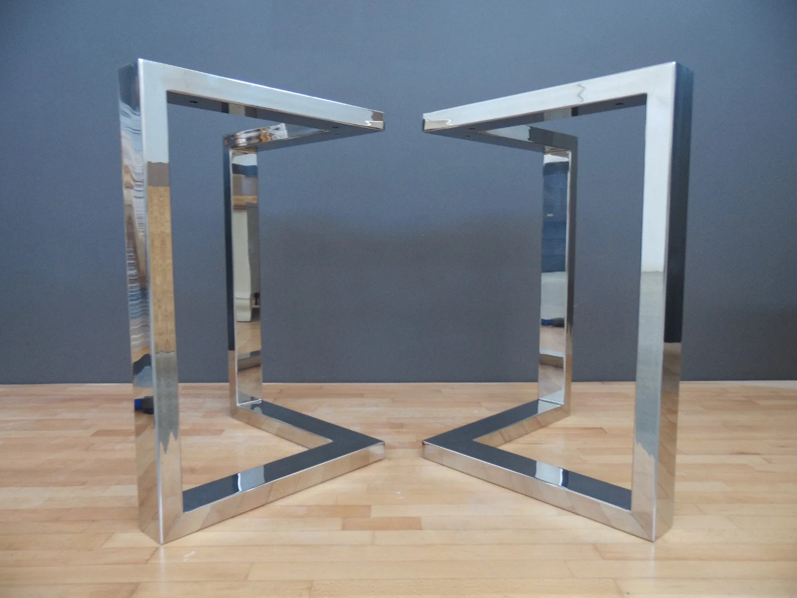 28" X 28" Bracket Table Legs, Stainless Steel, Heavy Duty  Set(2)