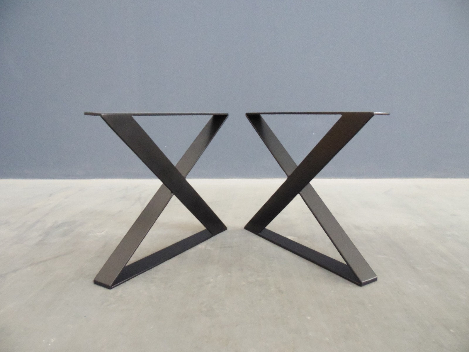 16" X frame Flat Steel Table Legs