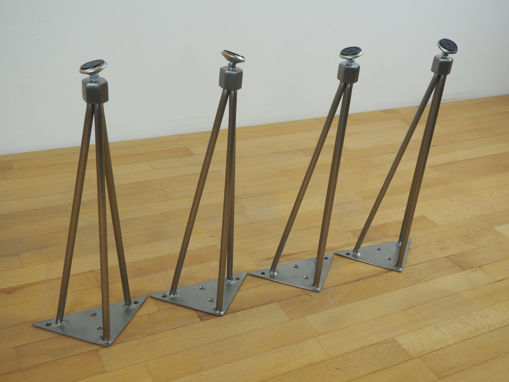 16" 3 Pin Nuts Hairpin Table Legs, STAINLESS STEEL, Height 6"16" set(4)