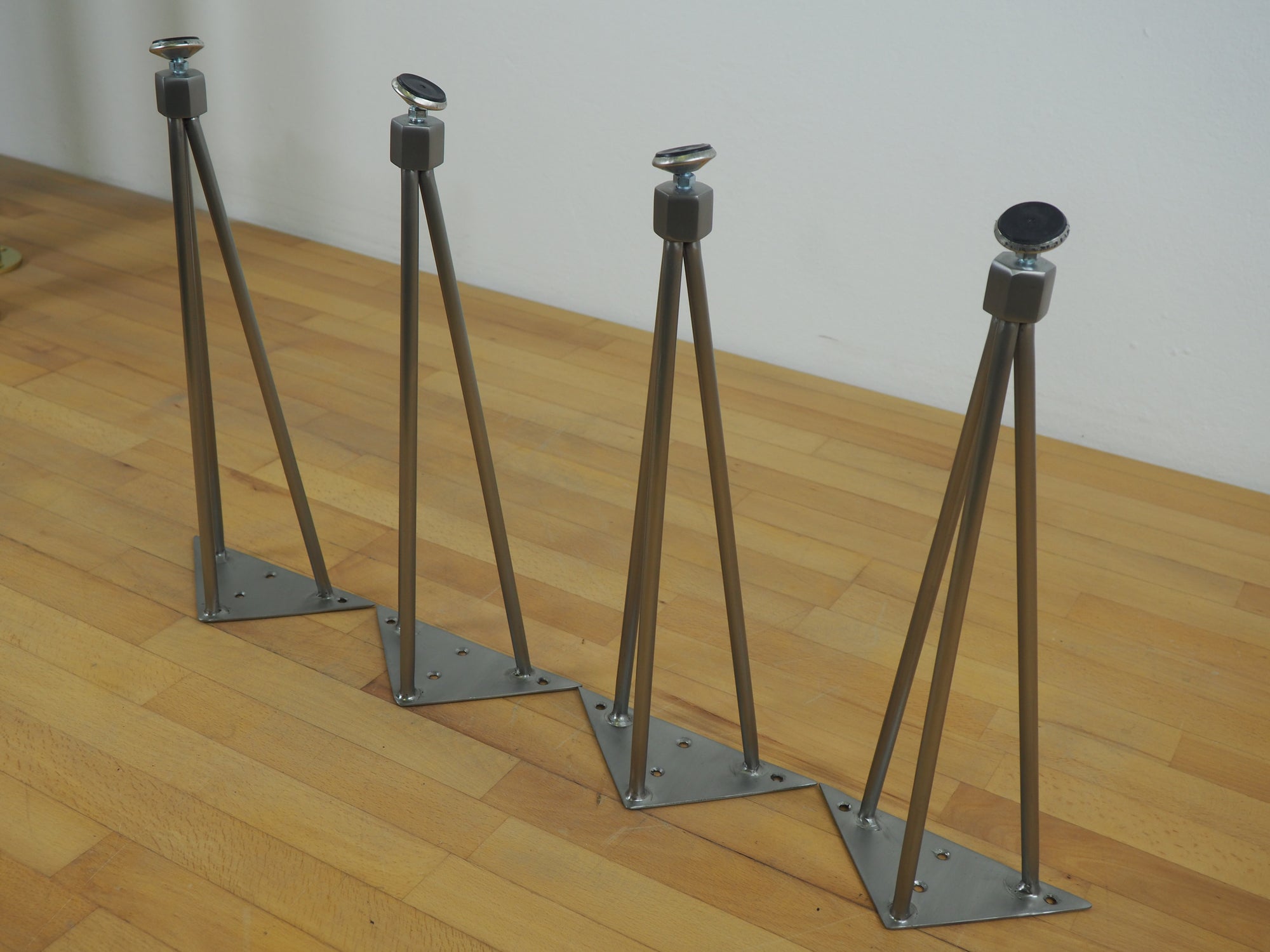 16" 3 Pin Nuts Hairpin Table Legs, STAINLESS STEEL, Height 6"16" set(4)