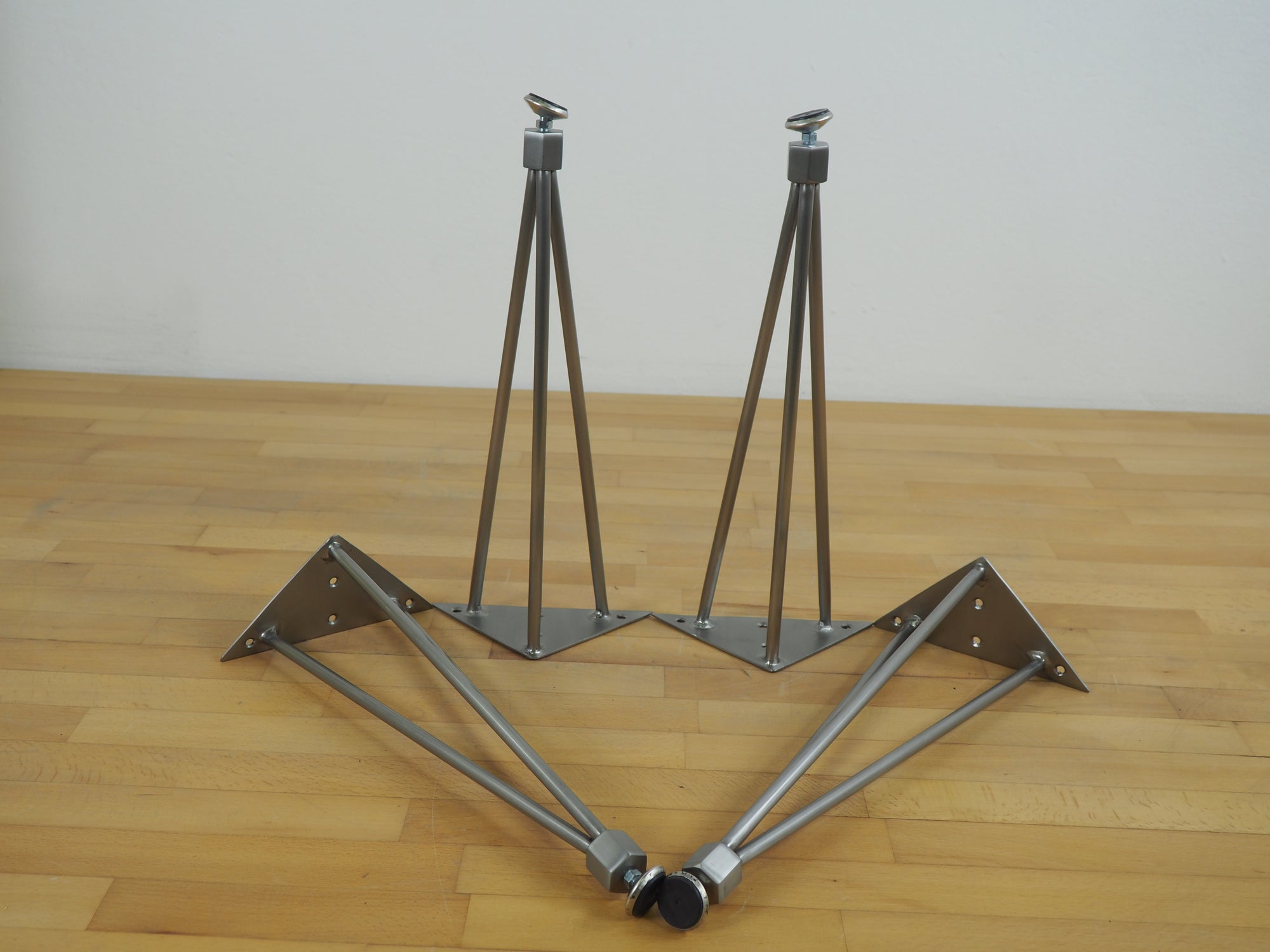 16" 3 Pin Nuts Hairpin Table Legs, STAINLESS STEEL, Height 6"16" set(4)